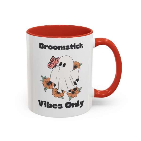 Coffee Mug - Broomstick Vibes Only, Friendly Ghost Design 11/15 oz