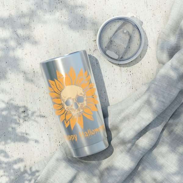 Tumbler Sunflower and Skull Design