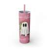 Tumbler - Funny Quote Boo-tiful Ghost Design, 20oz with Straw - Image 5